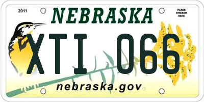 NE license plate XTI066