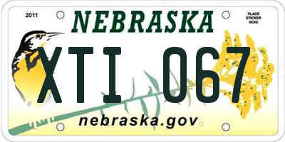 NE license plate XTI067