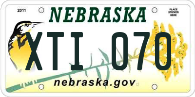 NE license plate XTI070