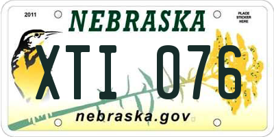 NE license plate XTI076