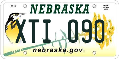 NE license plate XTI090