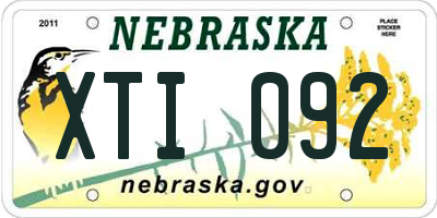 NE license plate XTI092