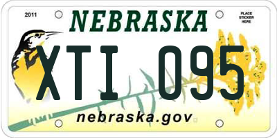 NE license plate XTI095