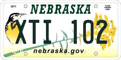 NE license plate XTI102