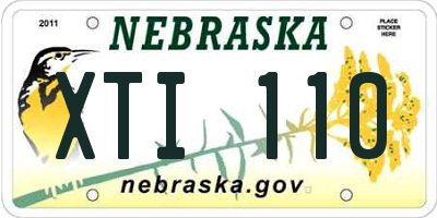NE license plate XTI110
