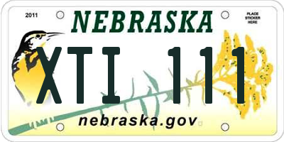 NE license plate XTI111