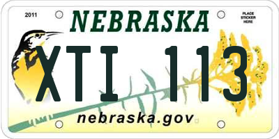 NE license plate XTI113