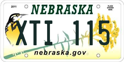 NE license plate XTI115