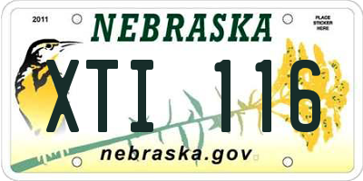 NE license plate XTI116