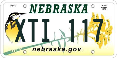 NE license plate XTI117