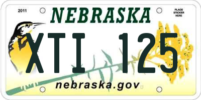 NE license plate XTI125