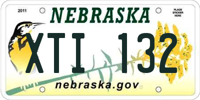 NE license plate XTI132