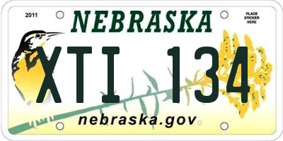 NE license plate XTI134