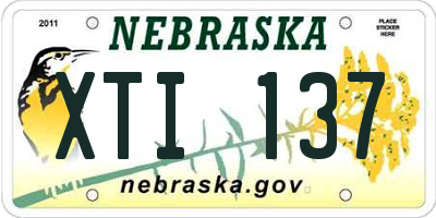 NE license plate XTI137