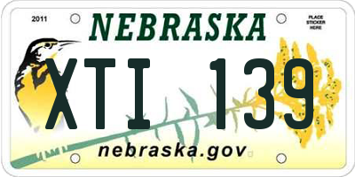 NE license plate XTI139