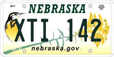 NE license plate XTI142