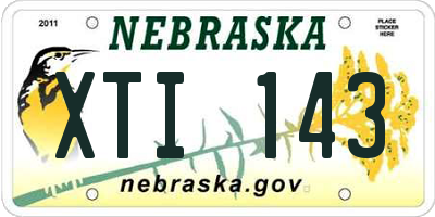 NE license plate XTI143