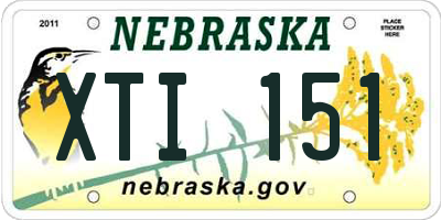 NE license plate XTI151
