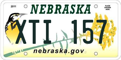 NE license plate XTI157