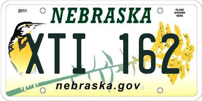 NE license plate XTI162