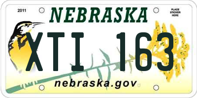 NE license plate XTI163