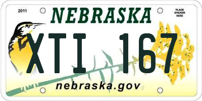NE license plate XTI167