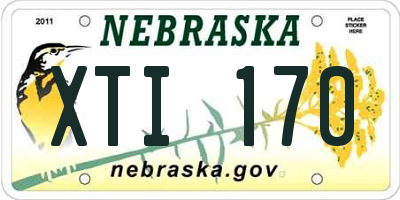 NE license plate XTI170