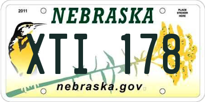 NE license plate XTI178
