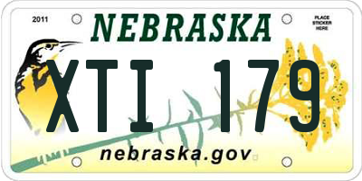 NE license plate XTI179