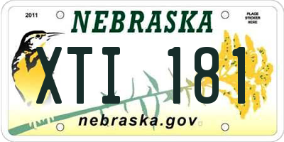 NE license plate XTI181