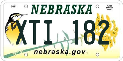 NE license plate XTI182