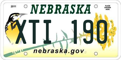 NE license plate XTI190