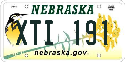 NE license plate XTI191