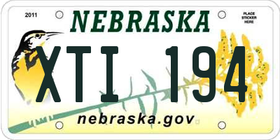 NE license plate XTI194
