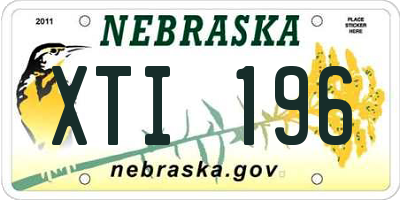 NE license plate XTI196