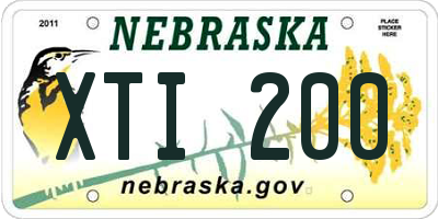 NE license plate XTI200