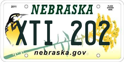 NE license plate XTI202