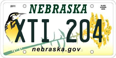 NE license plate XTI204