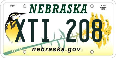 NE license plate XTI208