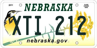 NE license plate XTI212