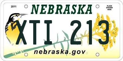 NE license plate XTI213