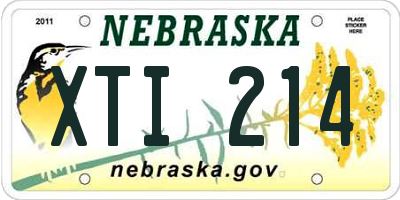NE license plate XTI214