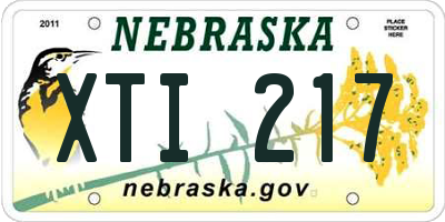 NE license plate XTI217