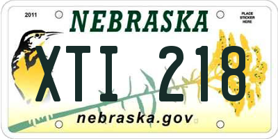 NE license plate XTI218