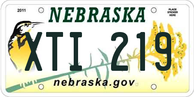 NE license plate XTI219