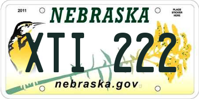 NE license plate XTI222