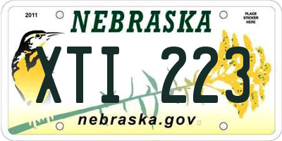 NE license plate XTI223