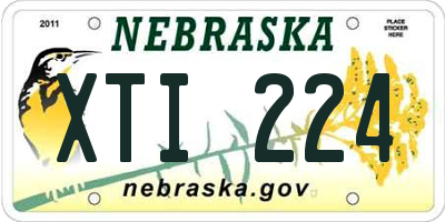 NE license plate XTI224