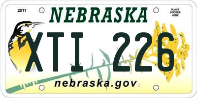 NE license plate XTI226
