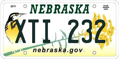NE license plate XTI232